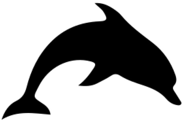 Black Silhouette of a Dolphin