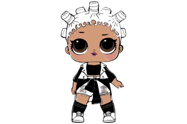 Stylish Anime Character with Curly Hair and Cute Eyes