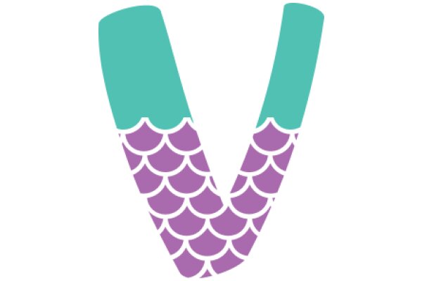 Vibrant and Stylized Letter 'V' with Purple and Teal Scalloped Designs