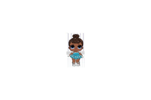 Chic Chibi Character in Blue Outfit
