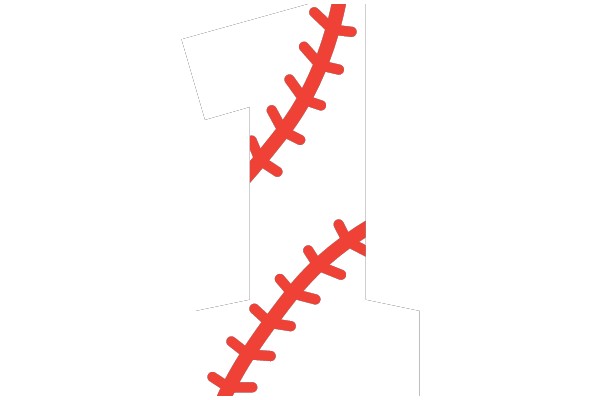 Classic Baseball Font: Number 1