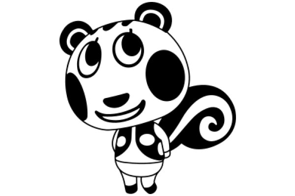 Adorable Cartoon of a Smiling Panda Bear