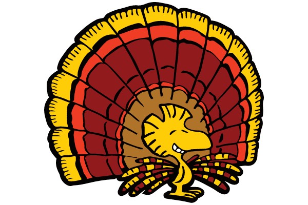 Thanksgiving Cheer: A Cartoon Turkey's Joyful Display