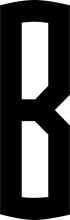 Stylized Black Letter 'D' on a White Background