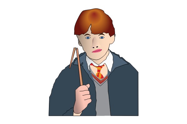 Portrait of a Character with Quill and Wand