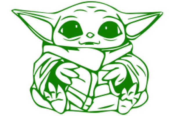A Cute, Green, Cartoon-Style Ewok from Star Wars