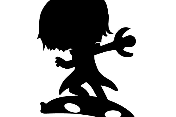 Silhouette of a Character in Action
