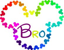 Colorful Mickey Mouse Ears with the Word 'Bro' Written in the Center