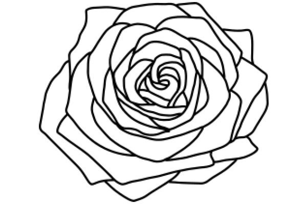 Stylized Rose: A Line Drawing