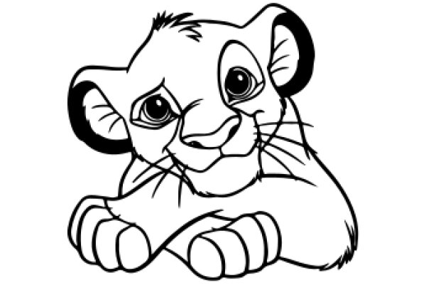 A Whimsical Cartoon of a Lion Cub