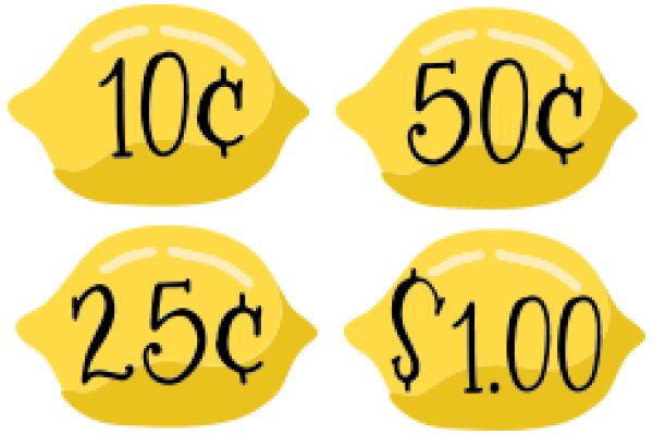 A Collection of Yellow Price Tags with Black Text