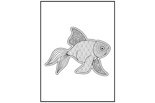 Stylized Line Art of a Fish