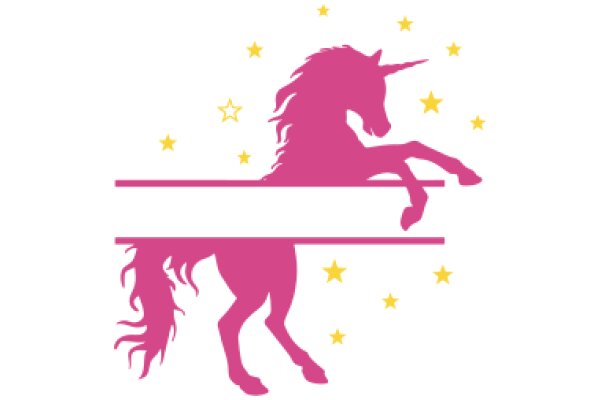 Whimsical Pink Unicorn with Stars and a Barrier