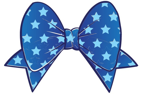Blue Bow with Stars.
