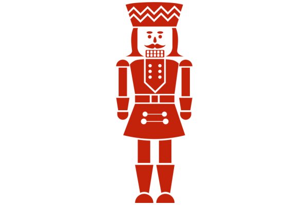 A Vintage-Inspired Red Toy Soldier with a Cheeky Smile and a Festive Hat
