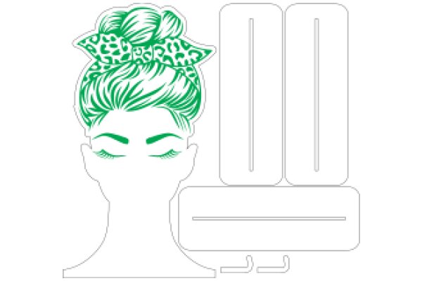 Stylized Illustration of a Woman's Face with a Leopard Print Bow and Number 200