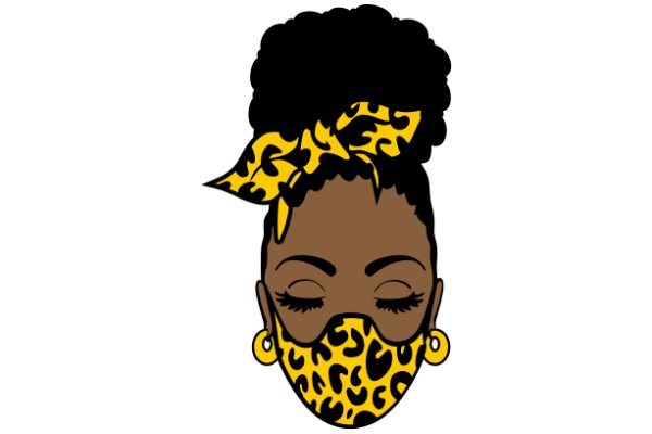 Stylish and Fashionable: A Woman's Elegant Look with Leopard Print Earrings and a Mask