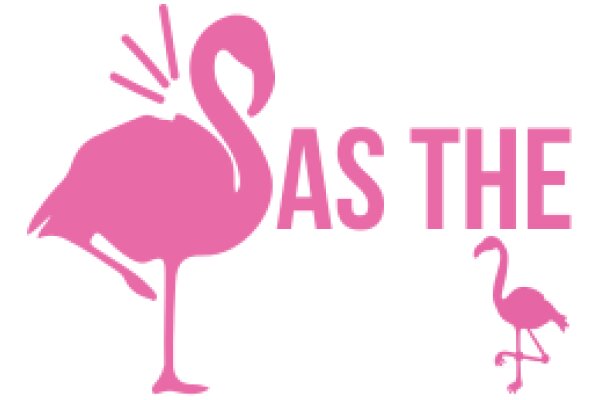 Flamingo-themed Logo with the Text 'AS THE' in a Pink Color