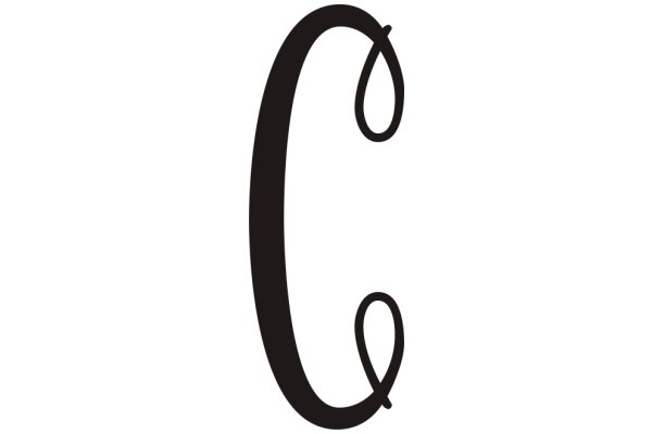 Simplicity in Design: A Black Letter 'C' on a White Background