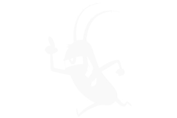 A Silhouette of a Bug-like Character in a Running Position