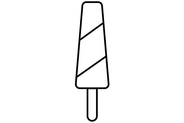 Simplistic Line Drawing of a Cone-Shaped Ice Cream Pop