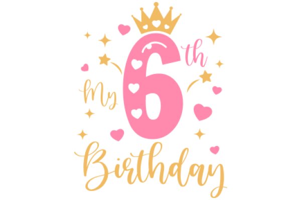 Celebrating My 6th Birthday with a Pink Crown and Heart-Filled Surroundings