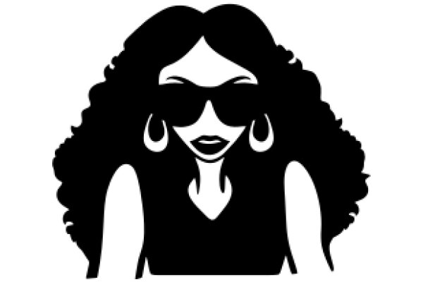 Stylish Silhouette of a Woman in Sunglasses and Earrings