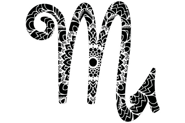 Stylized Monogram Artwork with Intricate Patterns