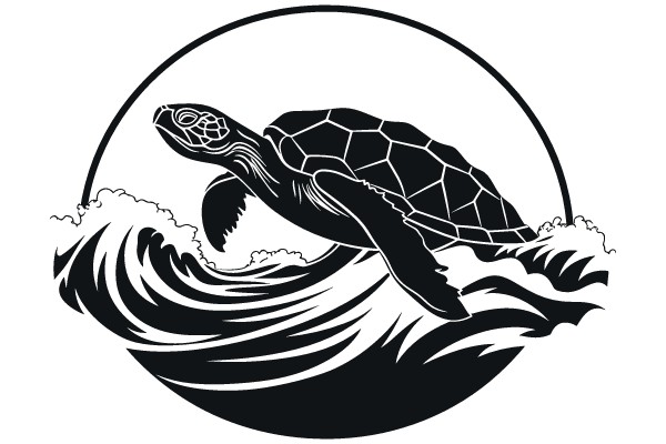 Oceanic Majesty: The Sea Turtle's Journey Through Waves and Moonlight