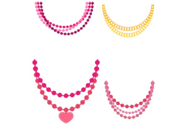 A Collection of Colorful Necklaces with Heart-Shaped Charms