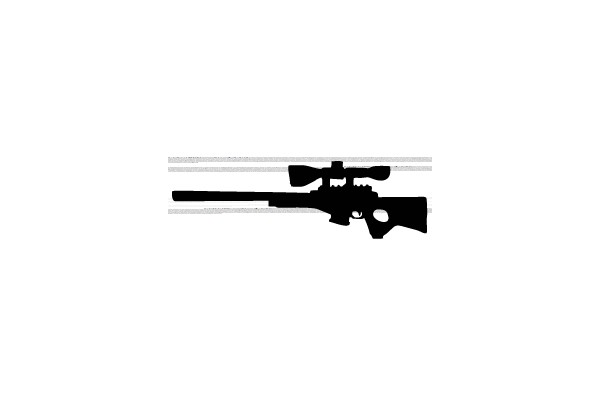 Silhouette of a Sniper Rifle with Scope.