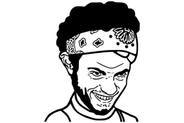 Stylized Portrait of a Man with a Bandana and a Smile
