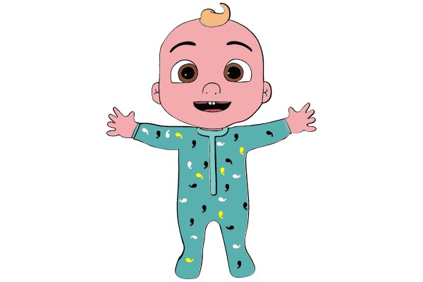 Cute Baby in Blue Onesie