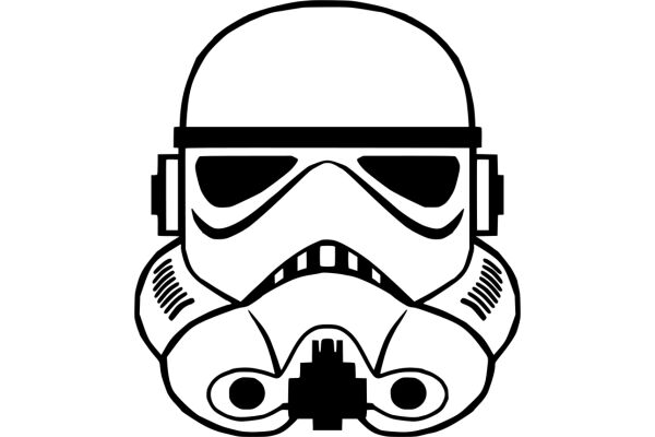 Stylized Icon of a Stormtrooper's Head with Earphones