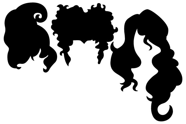 Four Silhouettes of Women's Hair