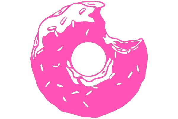 Bite Marked Pink Donut Clip Art