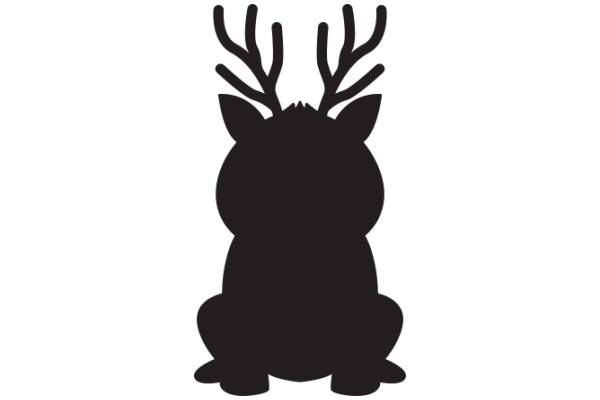 A Silhouette of a Deer's Head with Antlers