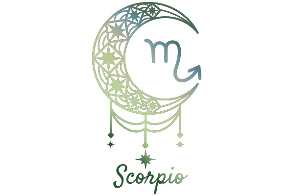 Stylized Astrological Sign for Scorpio with the Word 'Scorpio' Below