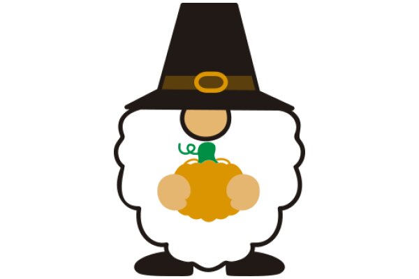 A Festive Illustration of a Wizard's Hat with a Pumpkin