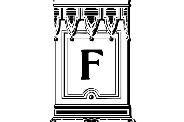 Classical Elegance: An Art Nouveau Letter F Emblem