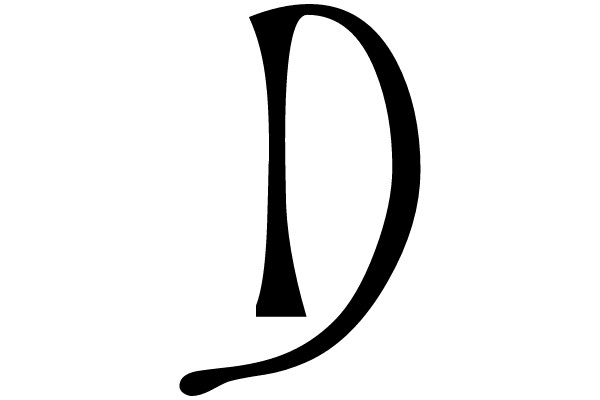 Bold Serif Capital Letter D