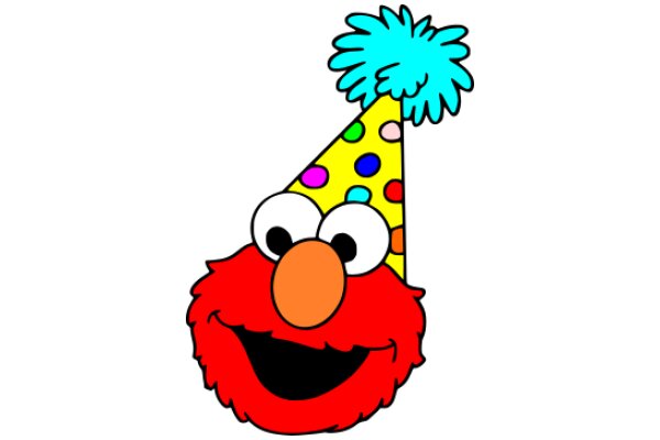 Celebrating with a Colorful Cake: A Cartoon Character's Birthday Party