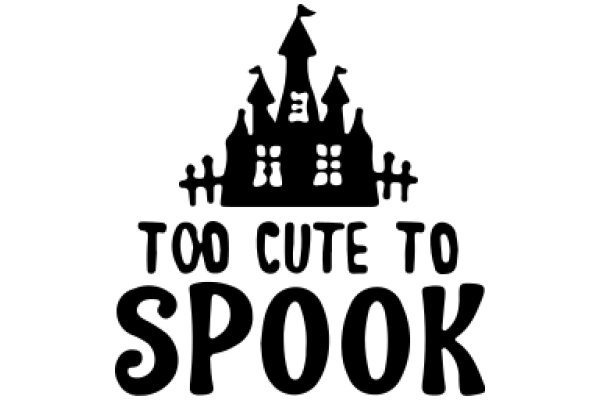 Pixelated Castle with Text: 'Too Cute to Spook'