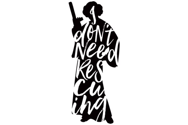 A Silhouette of a Figure with a Gun, Accompanied by a Powerful Message of Empowerment and Resistance