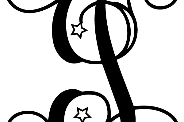 Starry Flourish: A Artistic Monogram