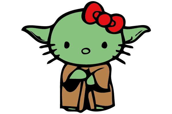 Yoda with Hello Kitty Bow