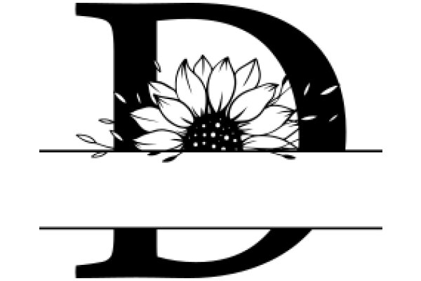 Illustration of a Flower and Letter 'D'