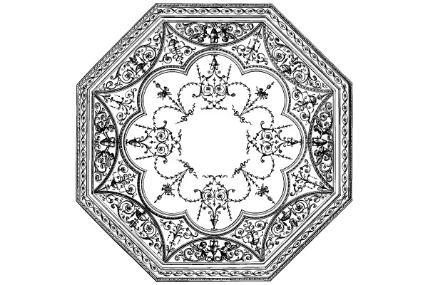 Ornate Vintage Floral Frame Design in SVG Format