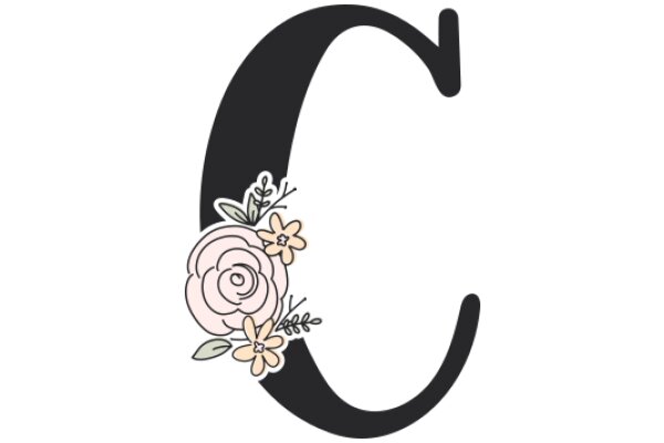 Stylized Letter C with Floral Decoration
