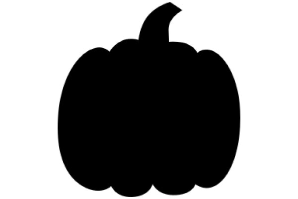 A Solid Black Silhouette of a Pumpkin with a Pointed Top